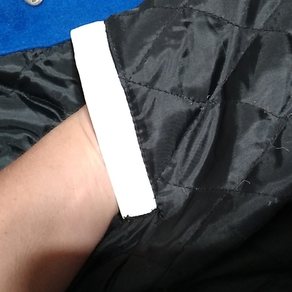 FINAL SALE! RARE! Sigma Refined Greek Blue Wool White Leather Letterman Jacket - Picture 14 of 16